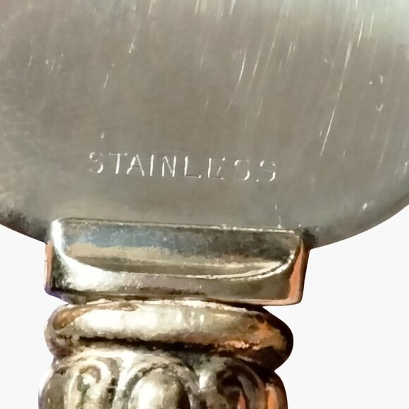 Vintage Cake Server Floral Stainless Steel Ornate Silver Handle - Picture 6 of 6